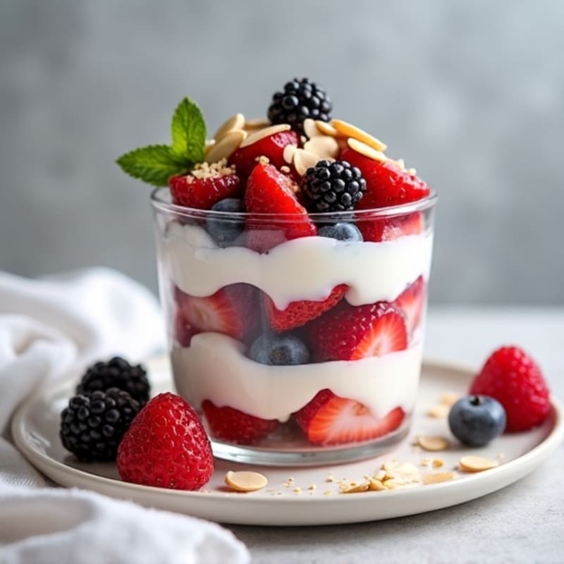 Greek Yogurt Protein Parfait with Mixed Berries