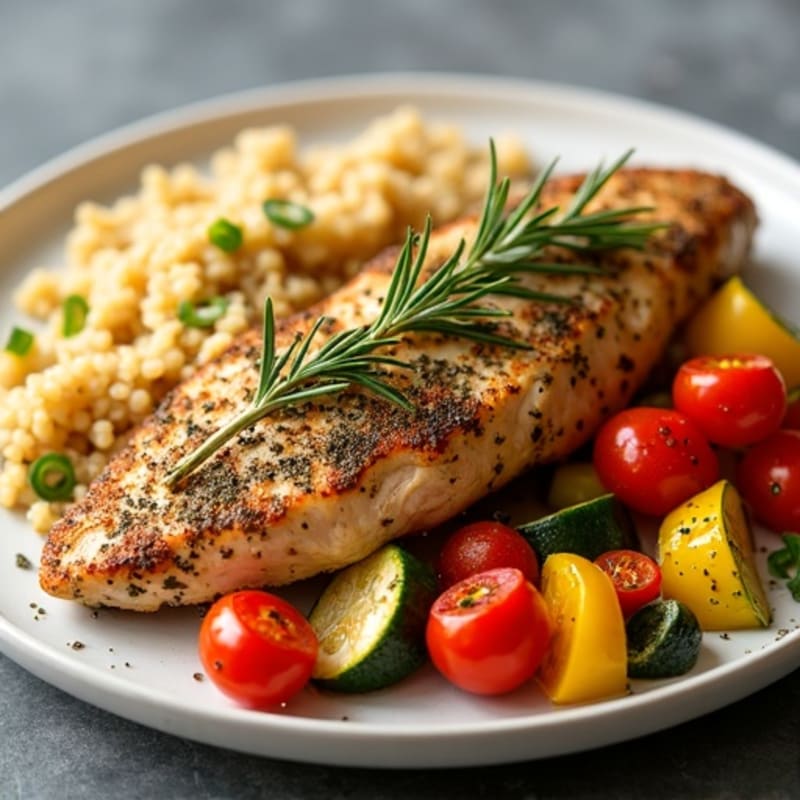 Herb-Crusted Sheet Pan Chicken with Roasted Rainbow Vegetables
