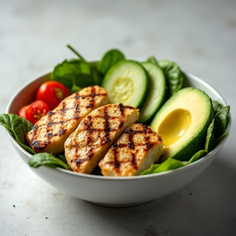 Crisp Avocado and Grilled Chicken Power Bowl