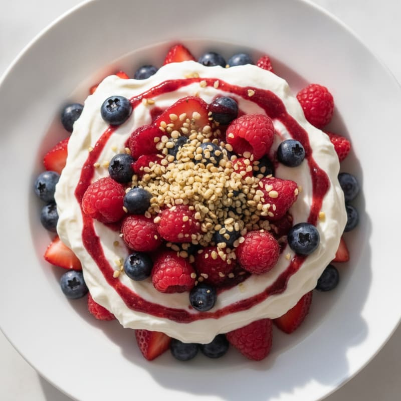 Greek Yogurt Protein Parfait with Mixed Berries
