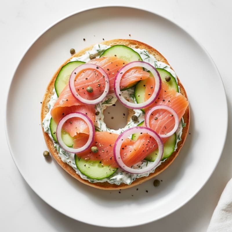 Creamy Smoked Salmon Everything Bagel
