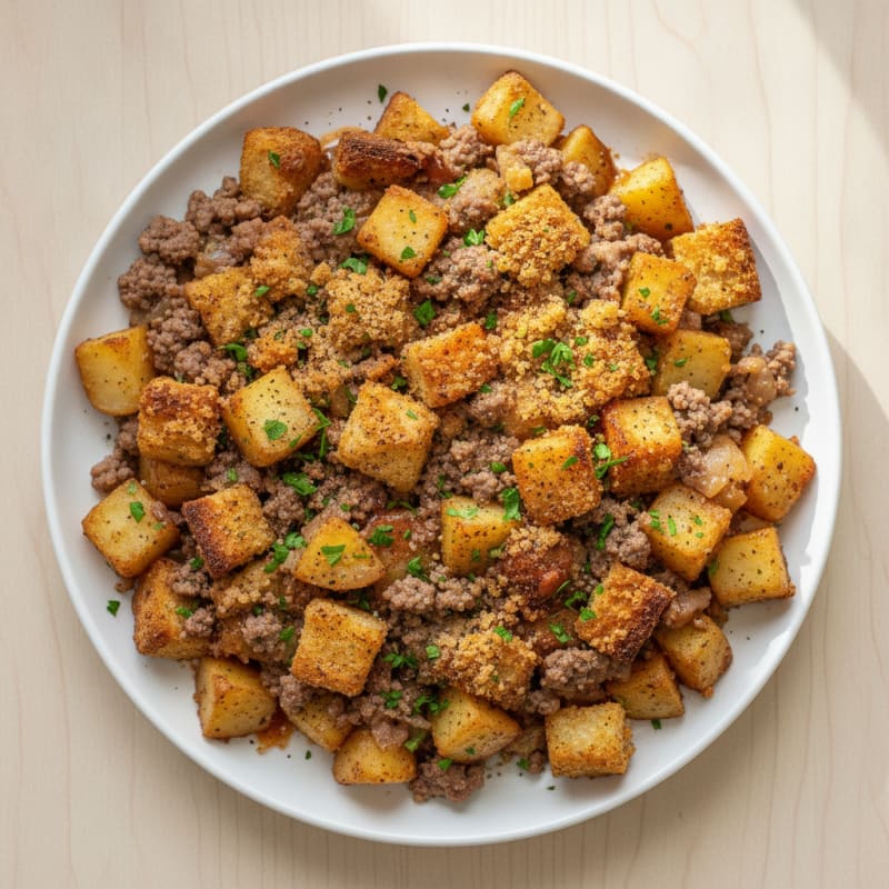 Ground Beef and Potato Sourdough Bake