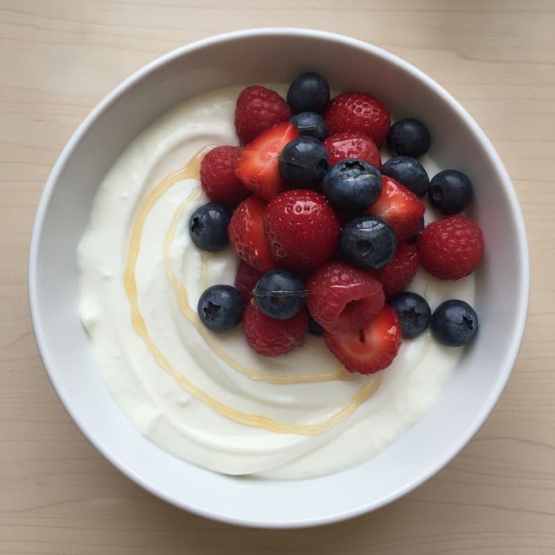 Creamy Greek Yogurt Protein Pudding with Mixed Berries