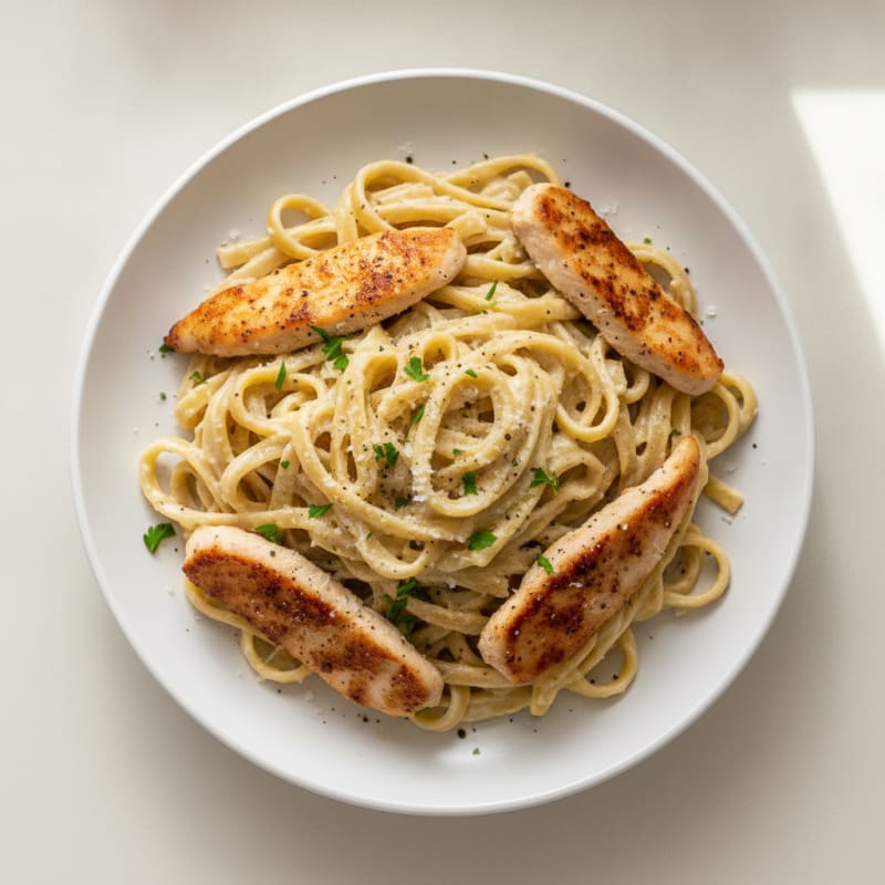 Clean Chicken Alfredo Fettuccine