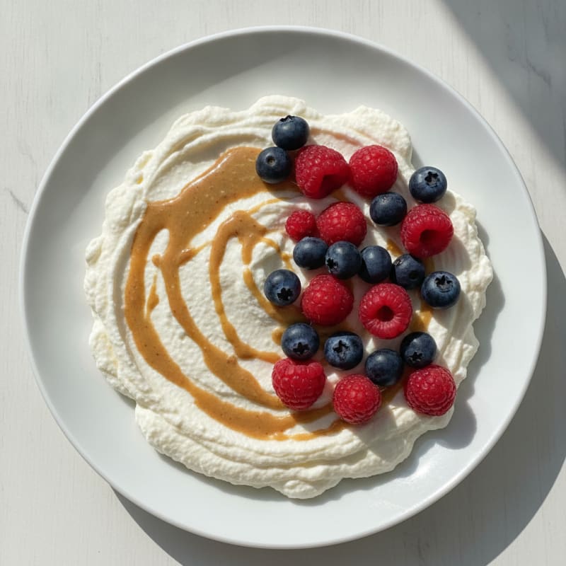 Greek Yogurt Protein Mousse with Fresh Berries