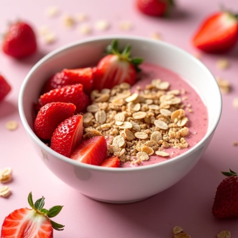 Creamy Strawberry Protein Bowl with Toasted Oat Crumble