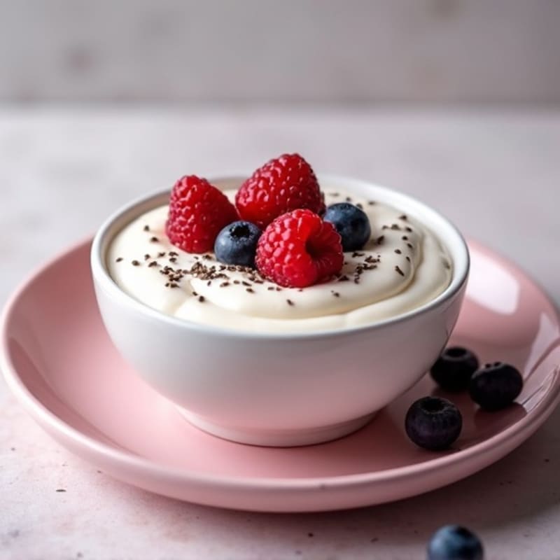 Silky Greek Yogurt Protein Pudding with Mixed Berries