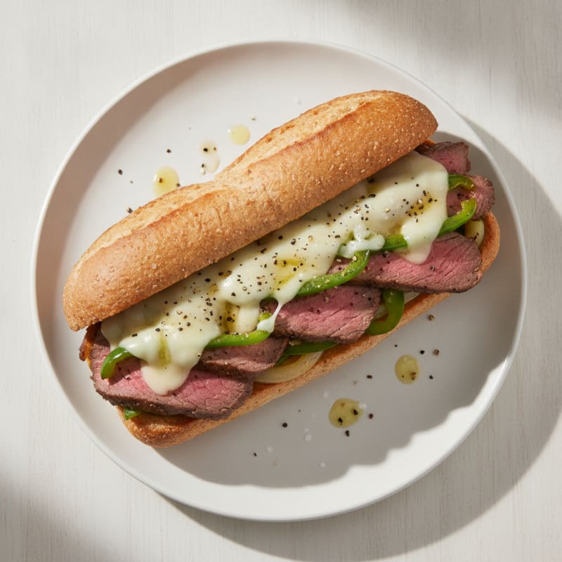 Clean-Style Philly Cheesesteak Sandwich