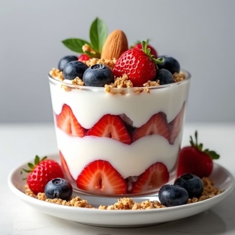 Greek Yogurt Parfait with Berries and Almonds