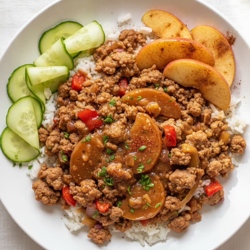 Tangy Ground Turkey Apple Cider Skillet