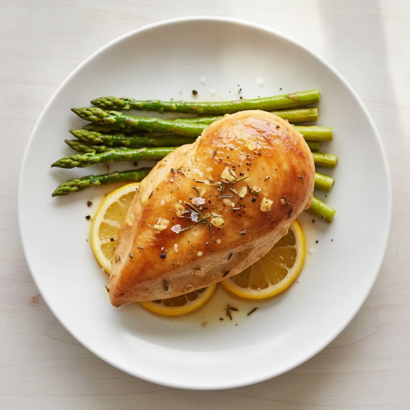 Lemon Herb Roasted Chicken with Asparagus