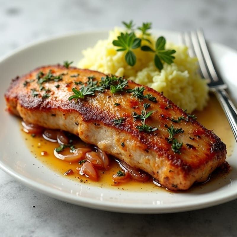Herb-Roasted Pork with Braised Cabbage