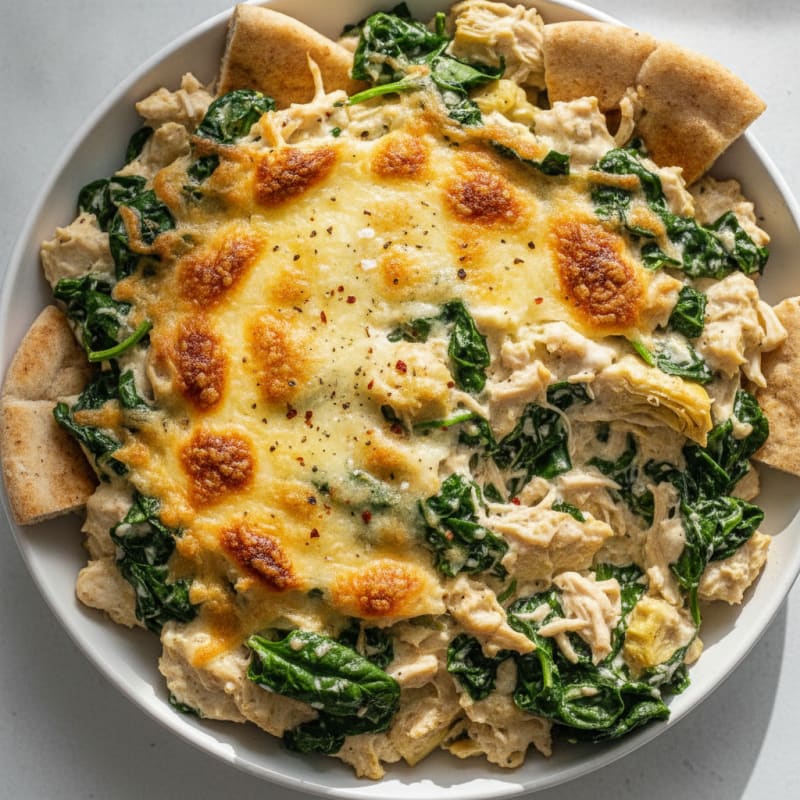 High-Protein Baked Spinach Artichoke Chicken