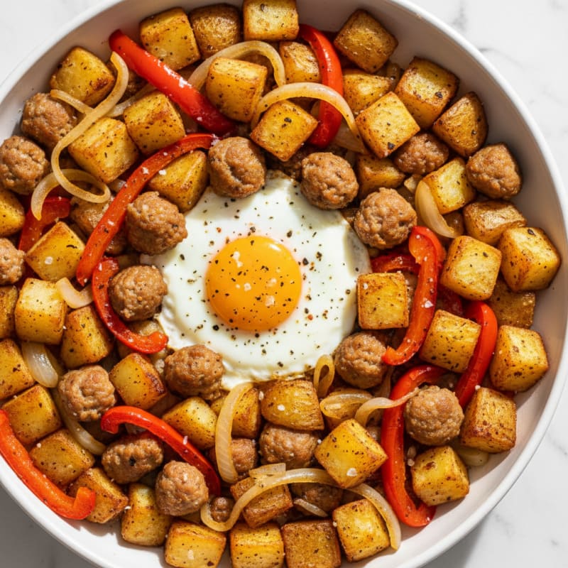 Golden Potato and Sausage Breakfast Skillet