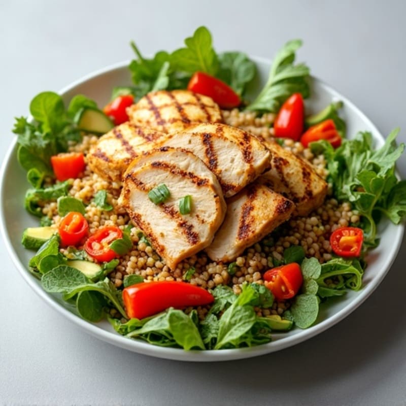 Grilled Chicken and Quinoa Salad with Roasted Peppers