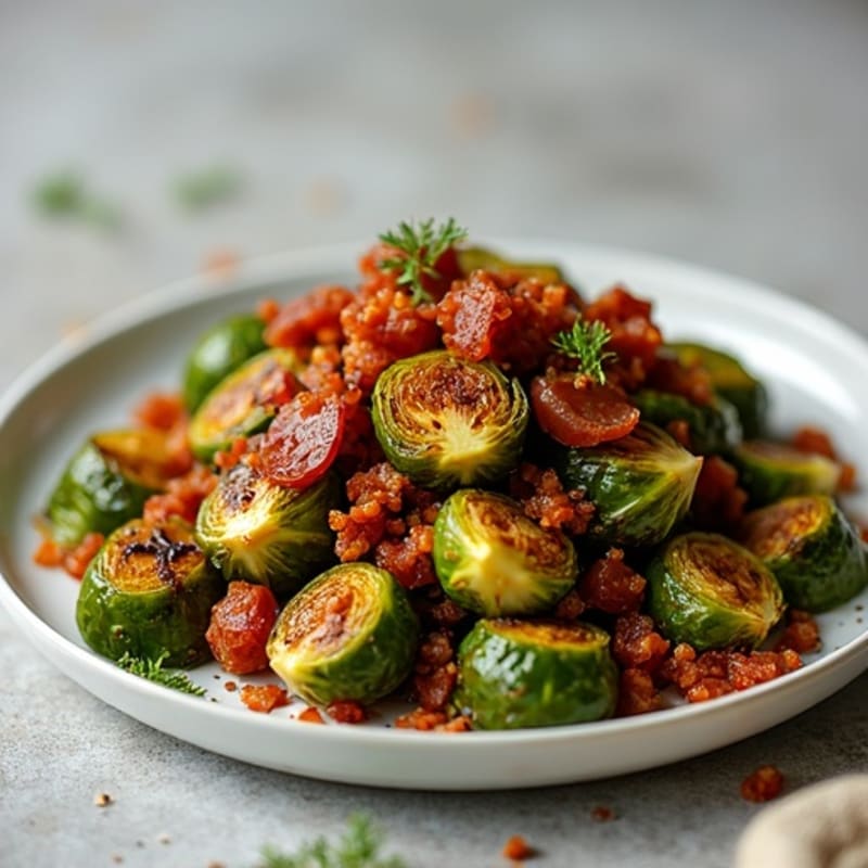 Honey-Balsamic Glazed Brussels Sprouts with Crispy Pancetta