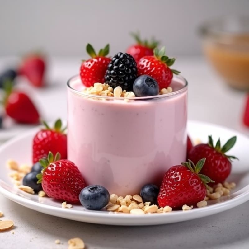 Creamy Greek Yogurt Protein Mousse with Mixed Berries