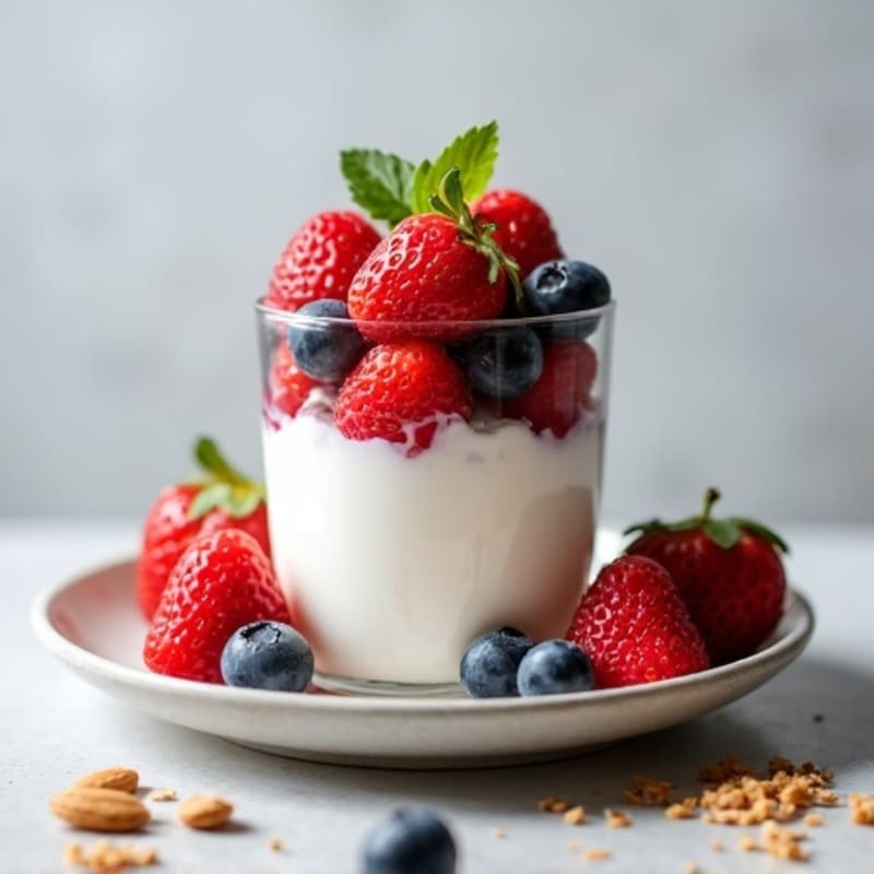 Greek Yogurt Protein Parfait with Mixed Berries