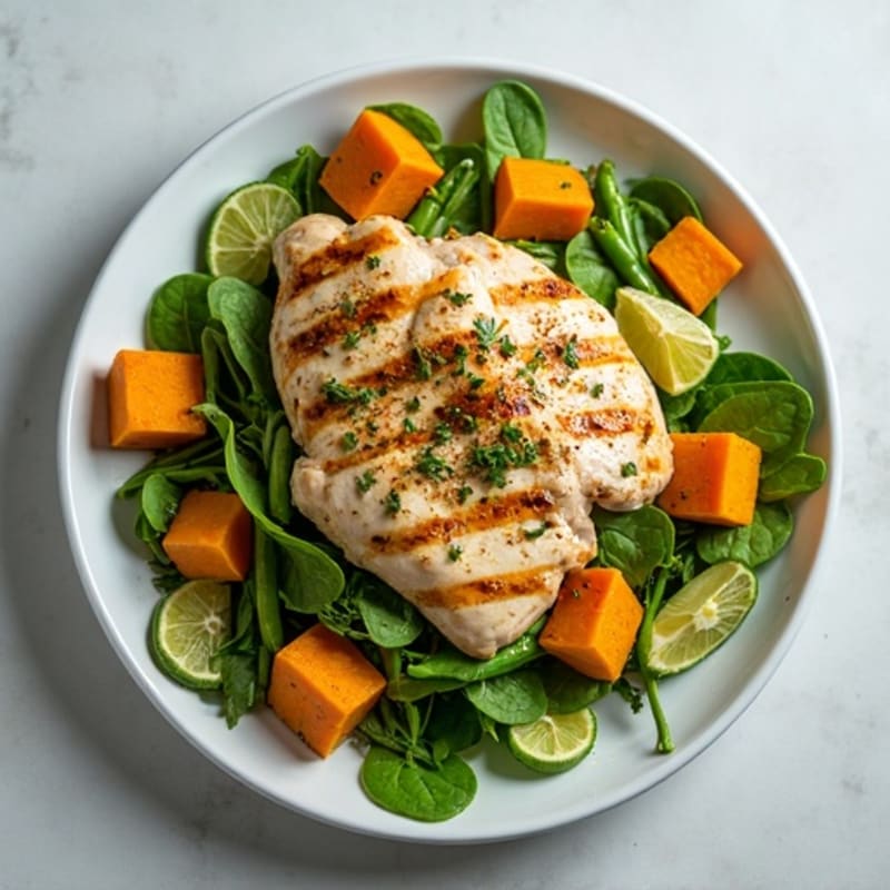 Chicken Salad with Sweet Potato and Green Beans