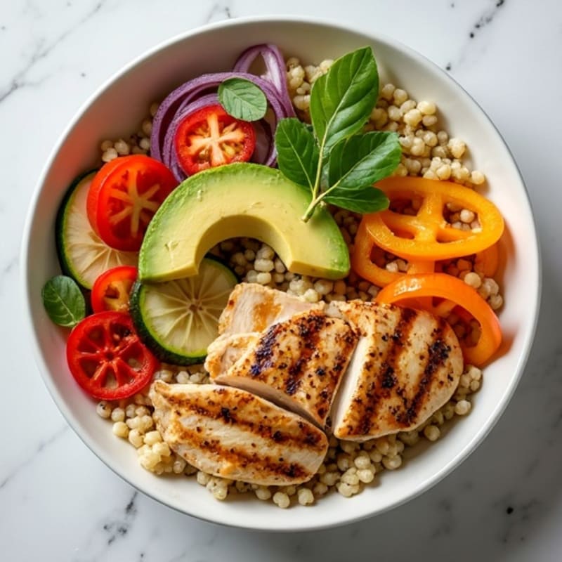 Grilled Chicken and Quinoa Power Bowl with Roasted Vegetables