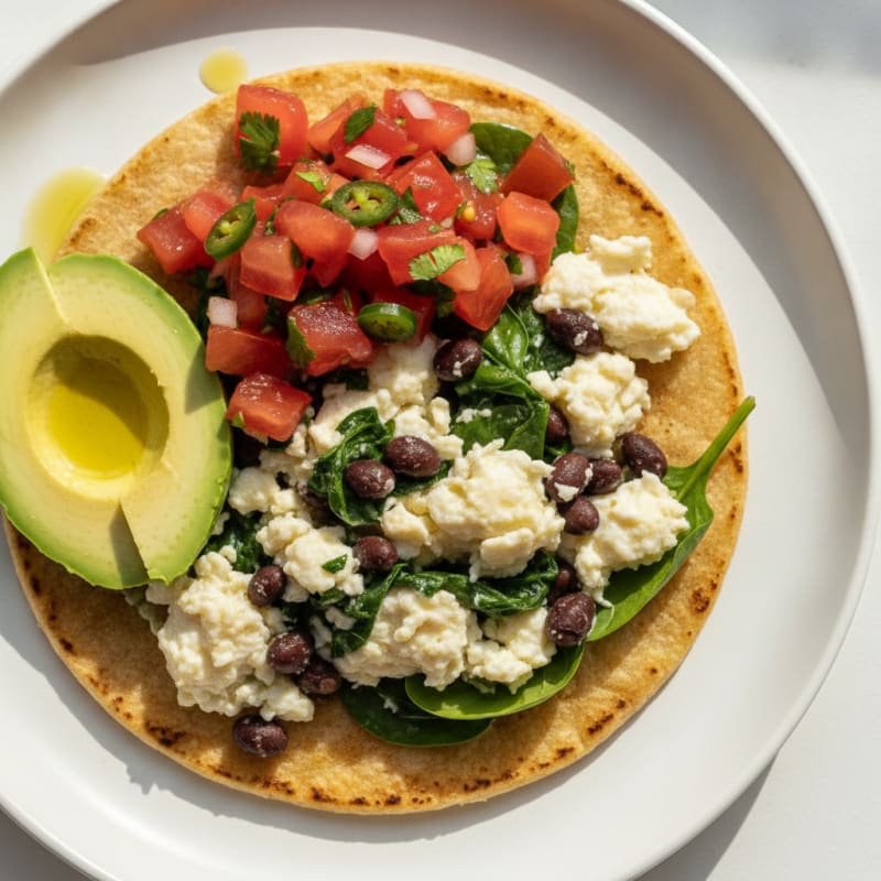 Egg White and Black Bean Scramble with Pico de Gallo