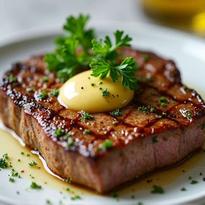 Herb-Crusted Pan-Seared Steak with Garlic Butter