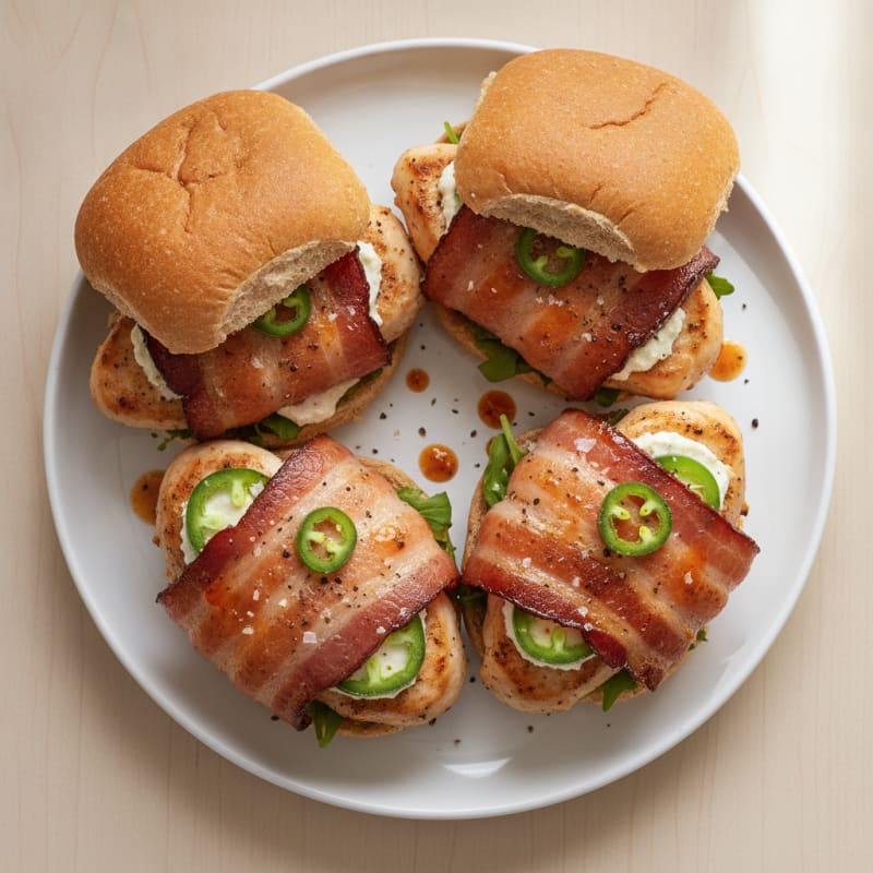 Bacon-Wrapped Jalapeño Chicken Sliders