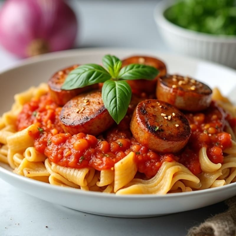 Hearty Lean Sausage Ragu with Pasta