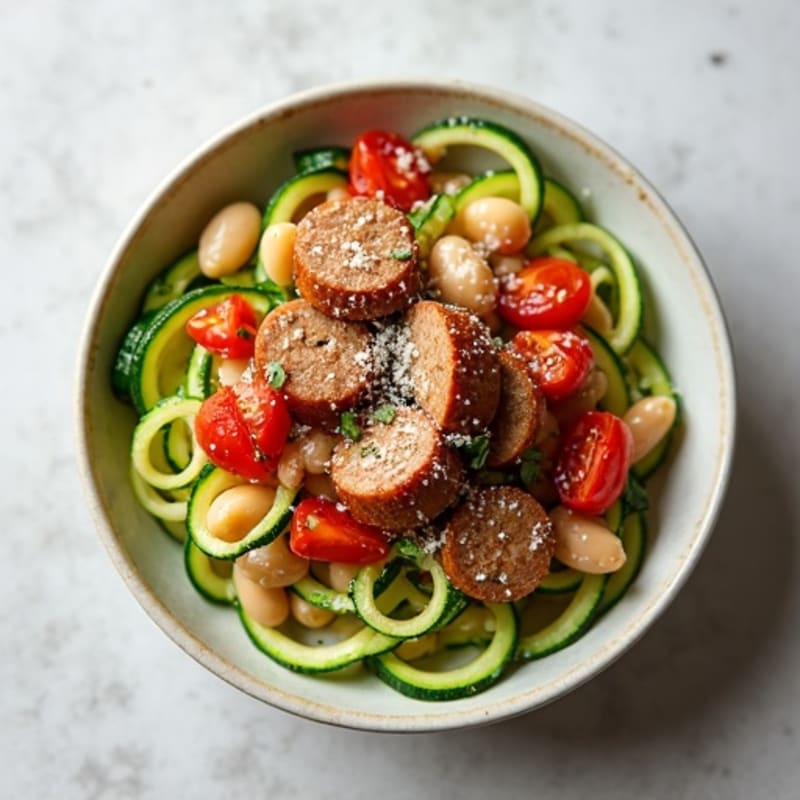 Lean Turkey Sausage Ragu with Zucchini Noodles