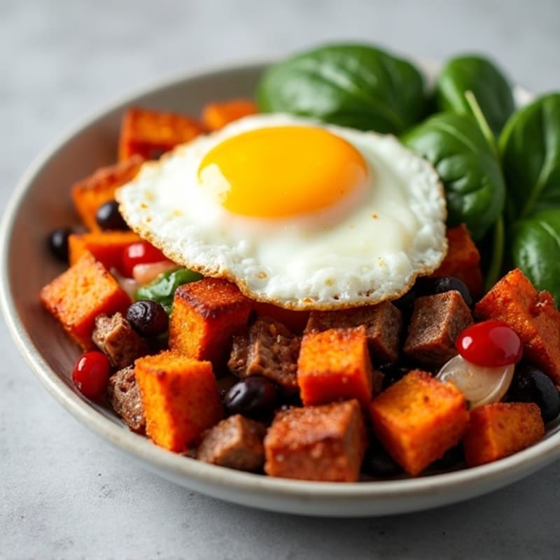 Crispy Sweet Potato Hash with Eggs