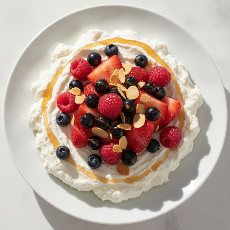 Silky Greek Yogurt Protein Mousse with Mixed Berries