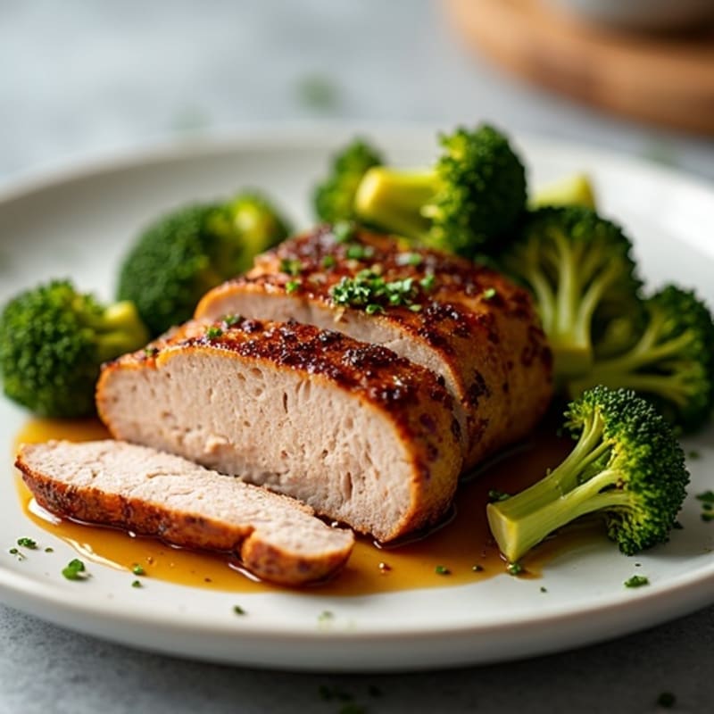 Roasted Pork Tenderloin with Sweet & Savory Glaze and Crispy Roasted Broccoli