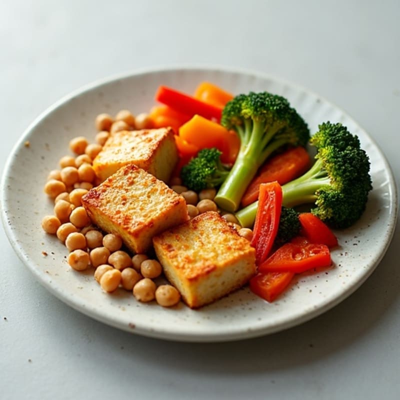 Crispy Baked Tofu with Roasted Vegetables