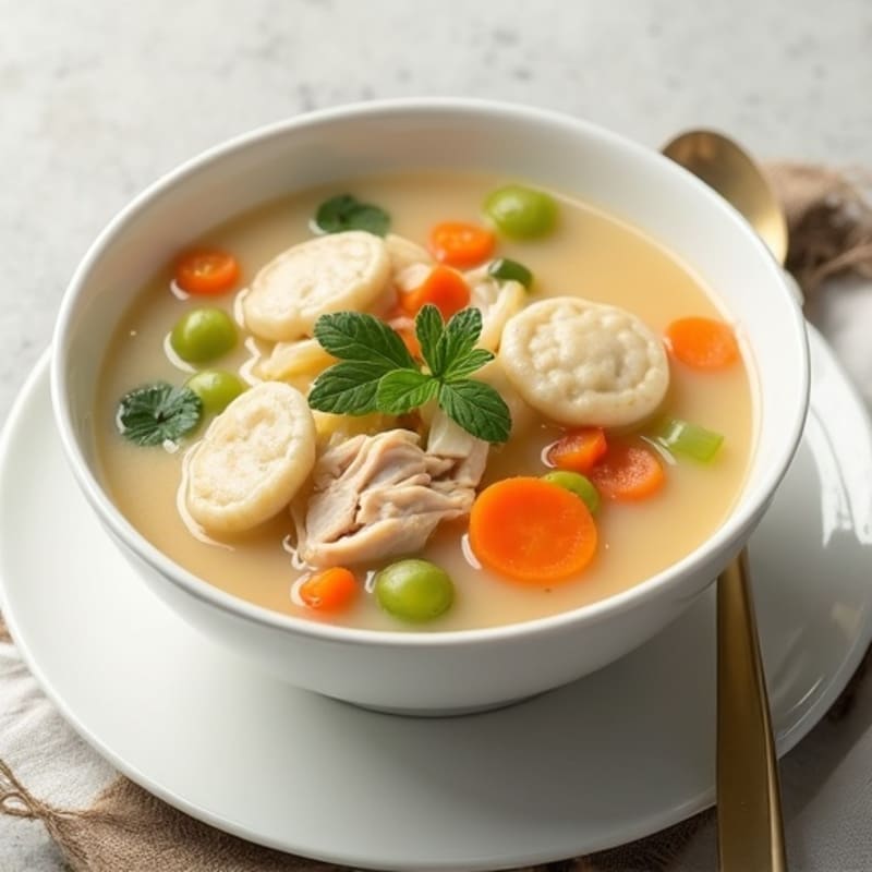 Creamy Chicken and Vegetable Dumpling Soup