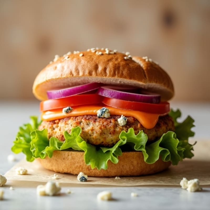 Lean Turkey Buffalo Blue Cheese Burgers