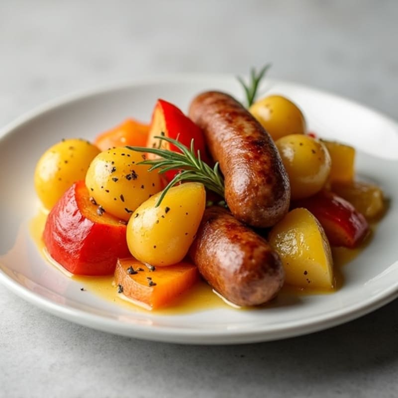 Lean Chicken Sausage and Roasted Potato Casserole