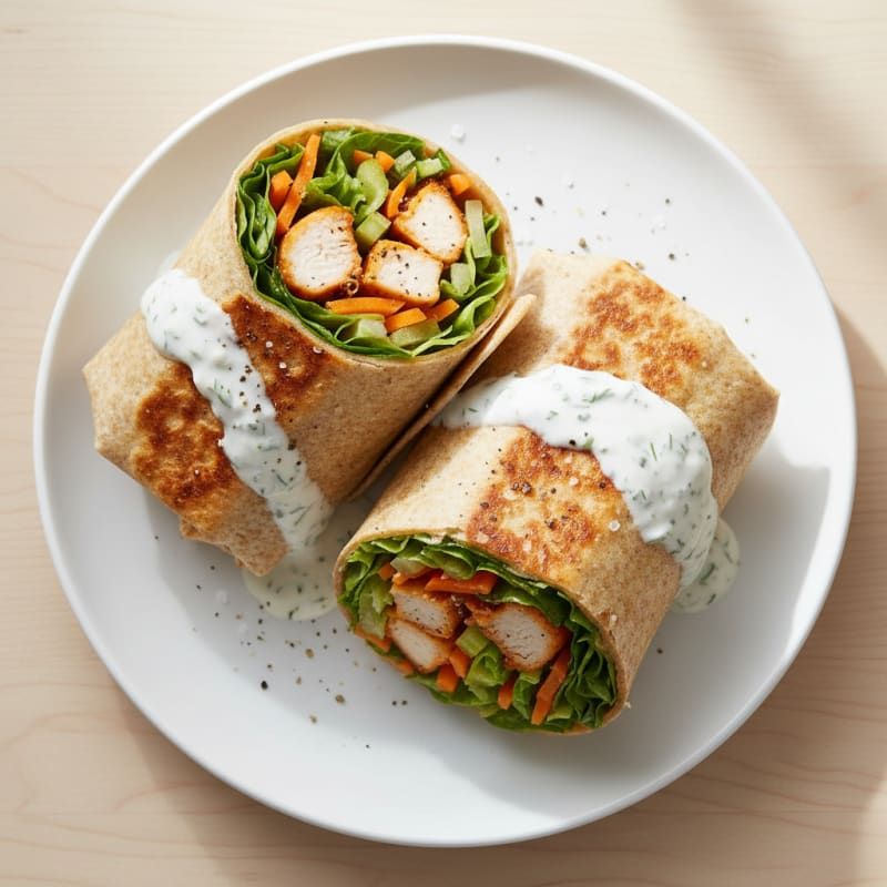 Crispy Buffalo Ranch Chicken Wraps