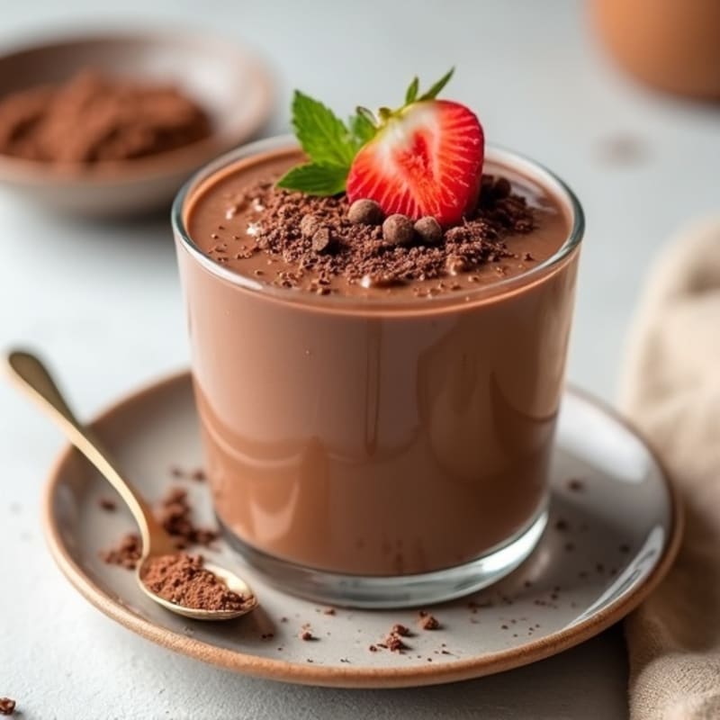 Silky Chocolate Protein Pudding with Chia Seeds