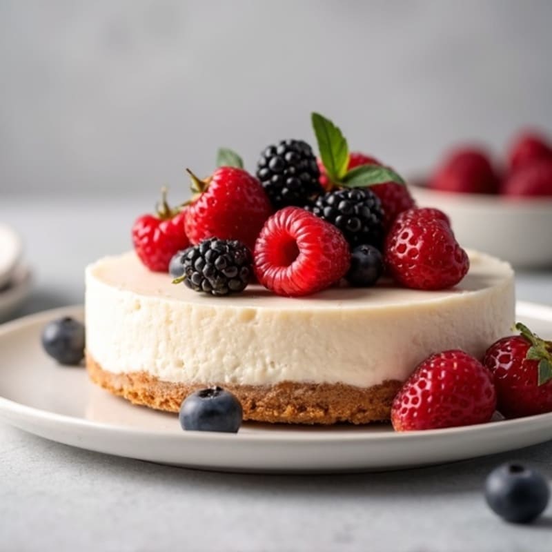 Creamy Protein Cheesecake with Mixed Berries