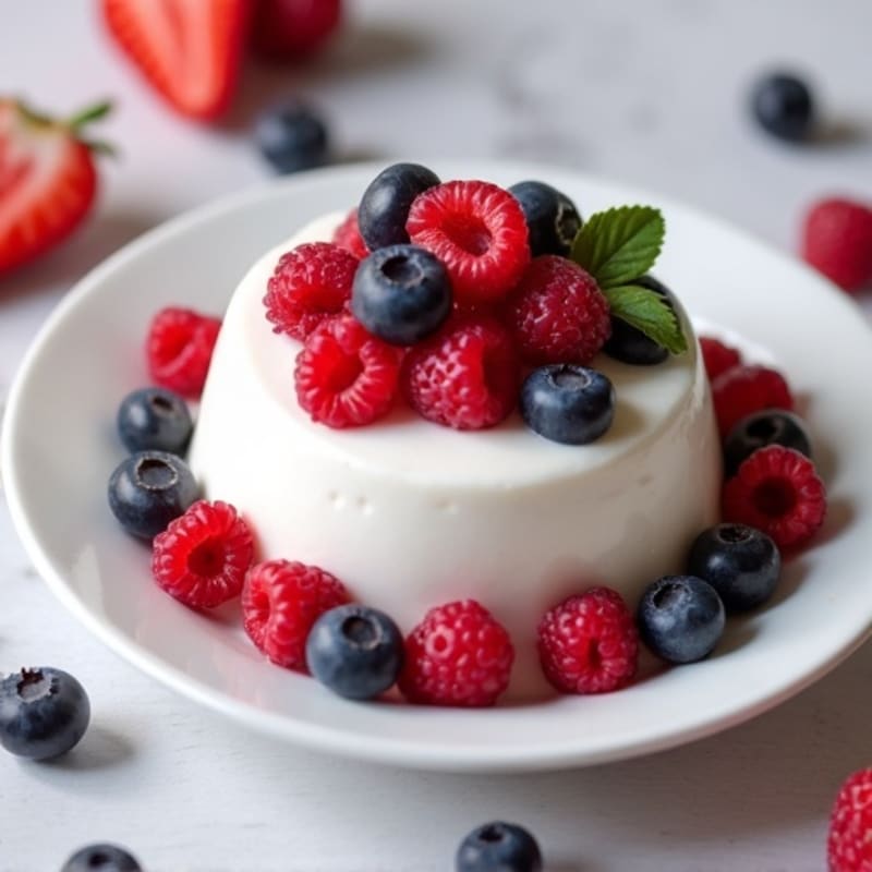 Greek Yogurt Protein Mousse with Mixed Berries