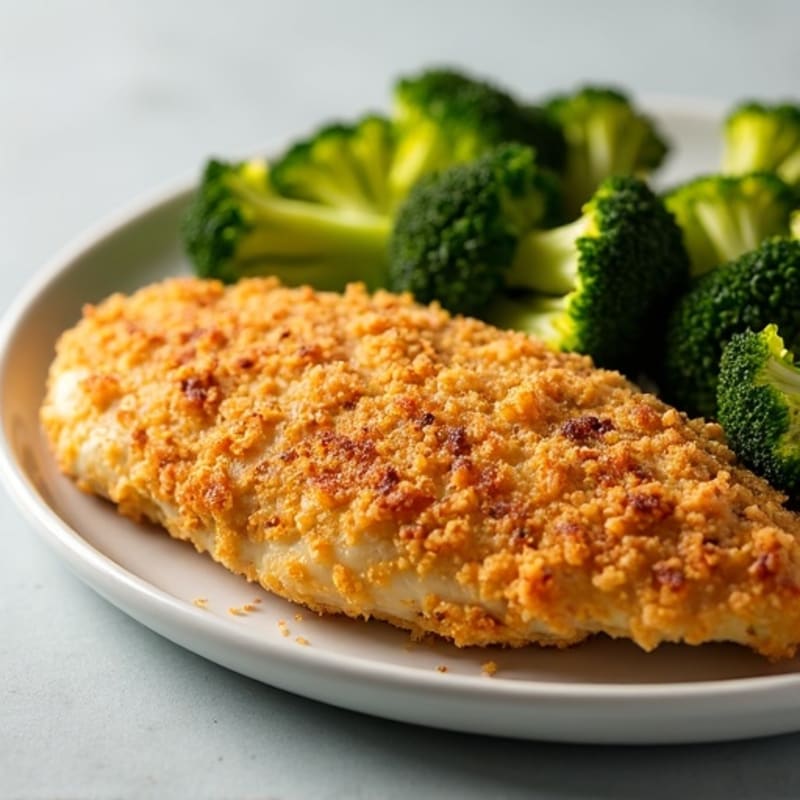 Crispy Baked Chicken Tenderloins with Roasted Broccoli