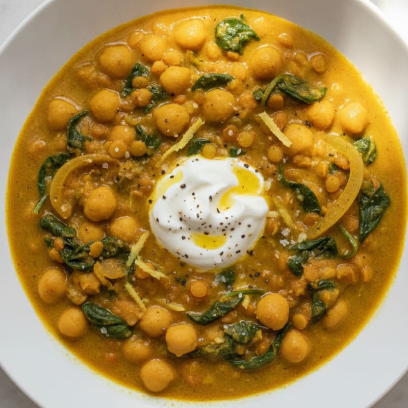Curried Chickpea and Spinach Stew