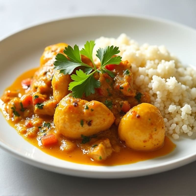 Coconut-Turmeric Chicken Curry with Cauliflower Rice