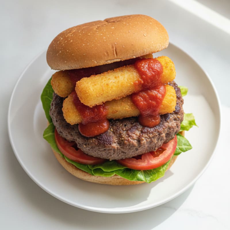 Mozzarella Stick Beef Burger