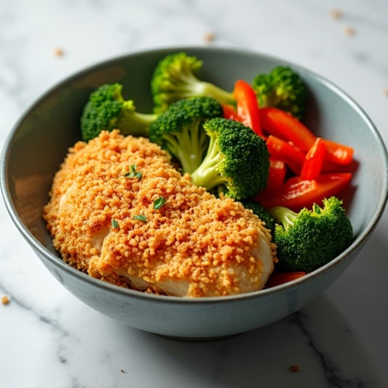 Crispy Chicken and Roasted Vegetable Bowl