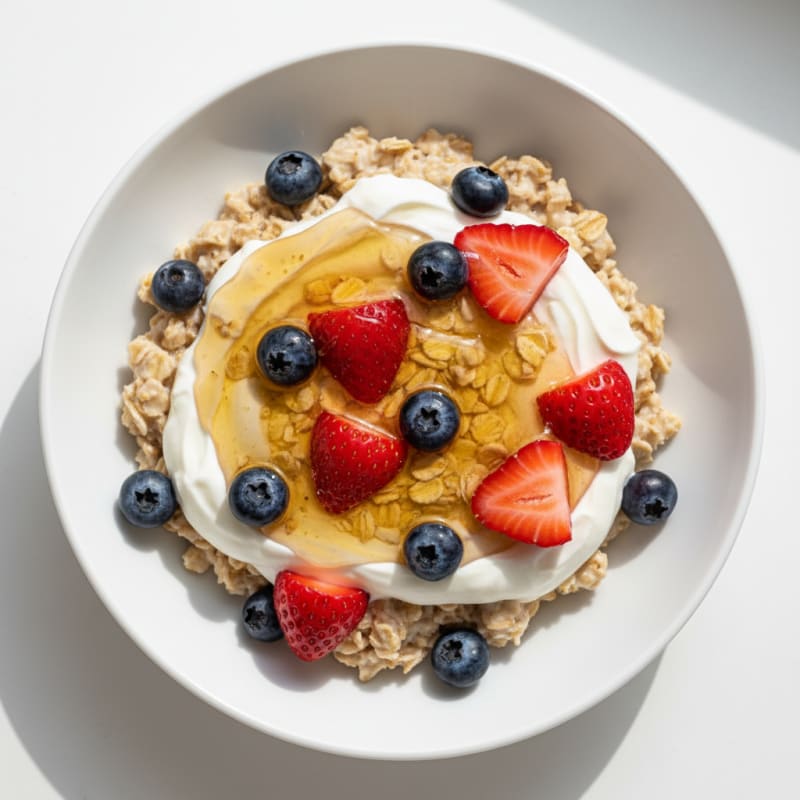 Greek Yogurt Oats with Honey and Fresh Berries
