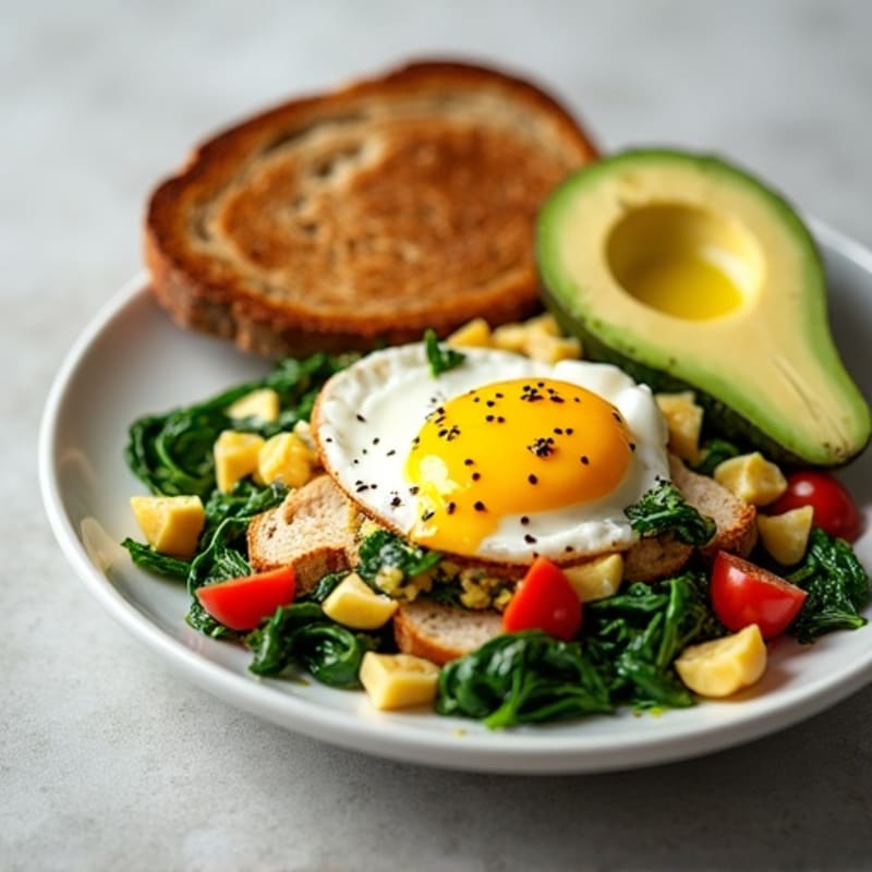 Egg White and Spinach Scramble with Grilled Chicken