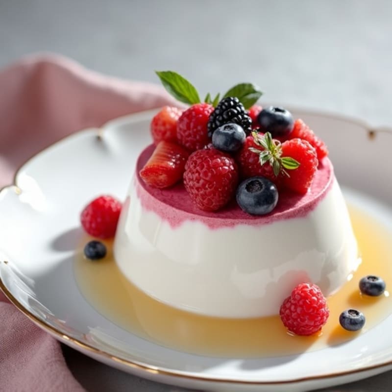 Greek Yogurt Protein Mousse with Mixed Berries