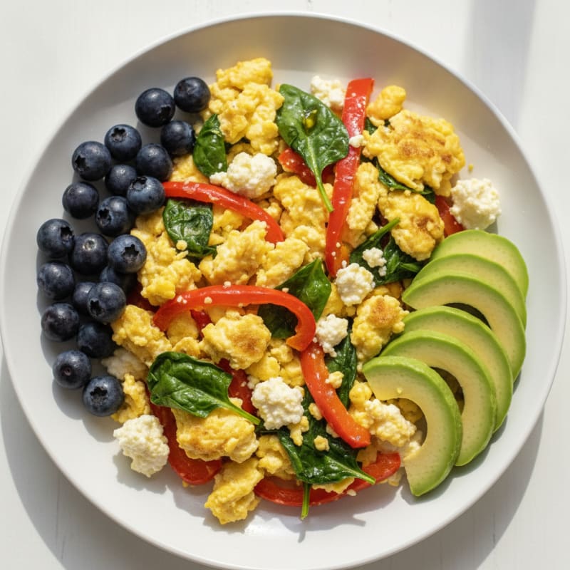 Egg and Cottage Cheese Veggie Scramble