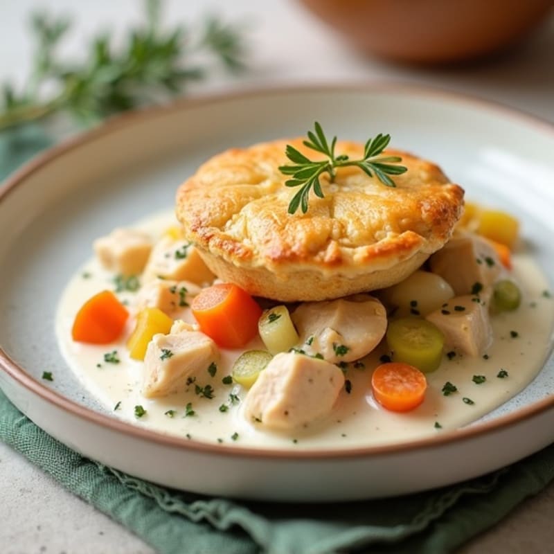 Healthy Creamy Chicken and Root Vegetable Pot Pie